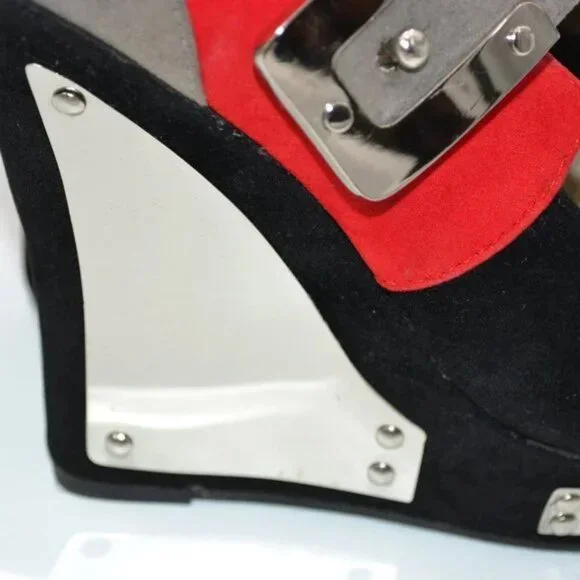 Alba Black and Red Platform Shoes - Picture 12 of 16